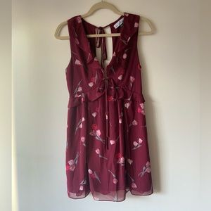 Red Flower Printed Dress